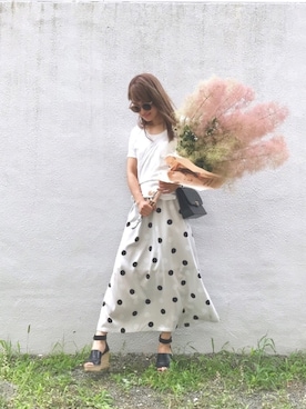 「TODAYFUL（トゥデイフル）のアイテム（サングラス）」を使った、Natsu♡さん（レディース・163cm）の夏コーディネート