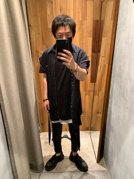 「JOHN LAWRENCE SULLIVAN（ジョンローレンスサリバン）のアイテム（トップス）」を使った、shinozaki daigaさん（メンズ・178cm）の春コーディネート