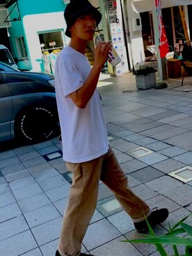 「HANES（ヘインズ）のアイテム（パンツ）」を使った、konichan8さん（メンズ・176cm）の秋コーディネート