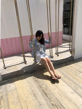 「ディーゼル」｜「アイテム（ビーチサンダル）」を使った、スマイル☺︎さん（レディース・161cm）の夏コーディネート