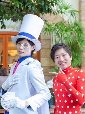 「ZOZO（ゾゾ）のアイテム（トップス、レッド系）」を使った、 赤ゾゾスーツの旅人 まきこうさん（メンズ）の秋コーディネート