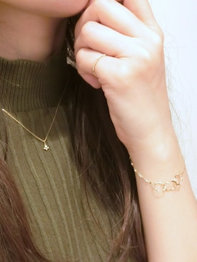 「agete（アガット）のアイテム（ブレスレット）」を使った、manakaさん（レディース・157cm）の春コーディネート