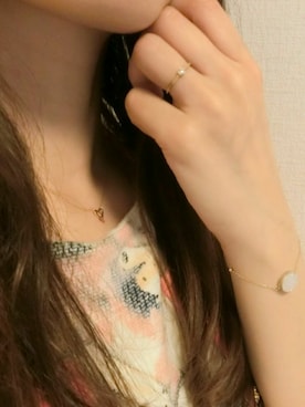 「agete（アガット）のアイテム（ブレスレット）」を使った、manakaさん（レディース・158cm）の春コーディネート