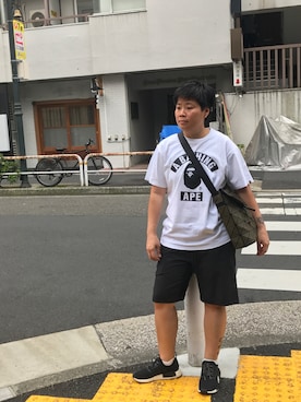 「MUJI」｜「アイテム（オールインワン・サロペット）」を使った、Ongさん（レディース・161cm）の夏コーディネート