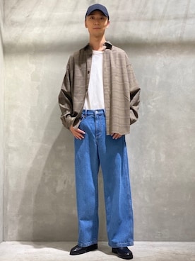 「SENSE OF PLACE by URBAN RESEARCH（センスオブプレイスバイアーバンリサーチ）のワイドデニム（その他パンツ）」を使った、sakasaさん（メンズ・180cm）の夏コーディネート