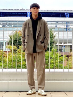 「秋のカフェオレコーデ」｜「アイテム（その他アウター）」を使った、sakasaさん（メンズ・180cm）の秋コーディネート
