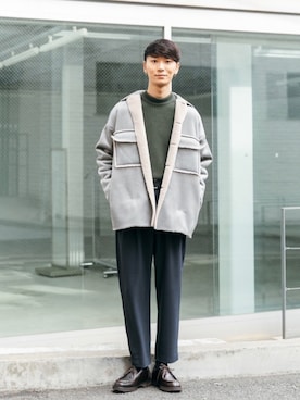 「ムートンコート」｜「アイテム（その他アウター）」を使った、sakasaさん（メンズ・180cm）の秋コーディネート