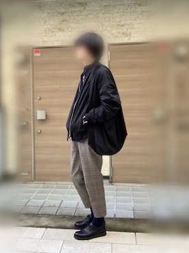 「STUDIOUS（ステュディオス）のアイテム（MA-1）」を使った、kmakoさん（メンズ・175cm）の春コーディネート