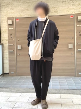 「STUDIOUS（ステュディオス）のアイテム（MA-1）」を使った、kmakoさん（メンズ・175cm）の春コーディネート