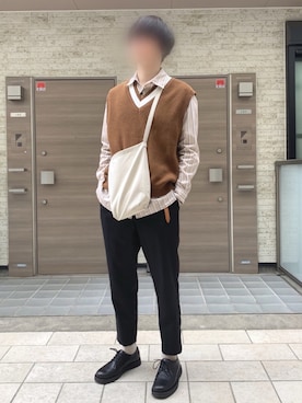 「Lui's（ルイス）のナローベルト（ベルト）」を使った、kmakoさん（メンズ・175cm）の春コーディネート