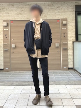 「STUDIOUS（ステュディオス）のアイテム（MA-1）」を使った、kmakoさん（メンズ・175cm）の春コーディネート