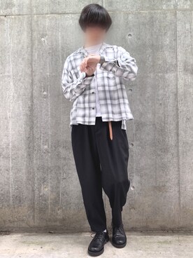 「Lui's（ルイス）のナローベルト（ベルト）」を使った、kmakoさん（メンズ・175cm）の春コーディネート