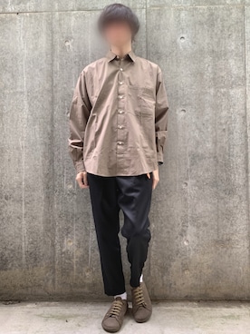 「Lui's（ルイス）のナローベルト（ベルト）」を使った、kmakoさん（メンズ・175cm）の春コーディネート