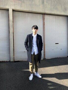 「URBAN RESEARCH（アーバンリサーチ）のアイテム（ノーカラージャケット）」を使った、ぶぁびりあんさん（メンズ・173cm）の冬コーディネート