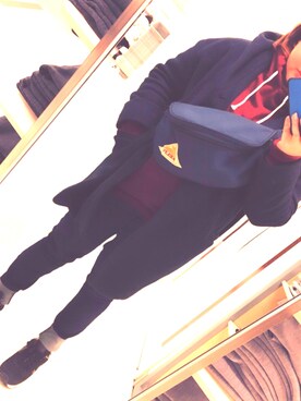 「チャンピオン パーカー」｜「アイテム（メッセンジャーバッグ）」を使った、さちゃんさん（レディース・151cm）の冬コーディネート
