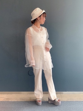 「ESPERANZA（エスペランサ）のアイテム（サンダル）」を使った、ぎちこ(Jeanasis)さん（レディース・145cm）の夏コーディネート