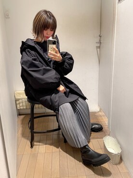 「JEANASIS（ジーナシス）のアイテム（ダウンジャケット/コート）」を使った、ぎちこ(Jeanasis)さん（レディース・145cm）の冬コーディネート
