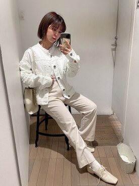 「JEANASIS（ジーナシス）のアイテム（デニムジャケット）」を使った、ぎちこ(Jeanasis)さん（レディース・145cm）の春コーディネート