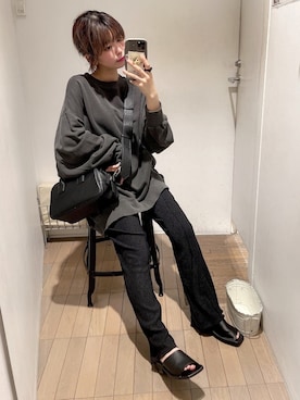 「ジーナシス」｜「アイテム（スウェット）」を使った、ぎちこ(Jeanasis)さん（レディース・145cm）の春コーディネート