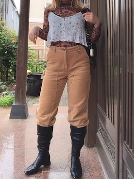 「runningHIGH（ランニングハイ）のアイテム（パンツ）」を使った、nさん（レディース・155cm）の秋コーディネート