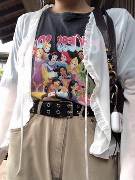 「ZARA（ザラ）のアイテム（Tシャツ/カットソー、ブラック系）」を使った、nさん（レディース・155cm）の秋コーディネート
