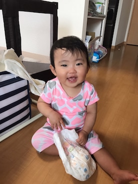 「Carter's（カーターズ）のアイテム（パンツ）」を使った、なつなさん（キッズ・70cm）の夏コーディネート