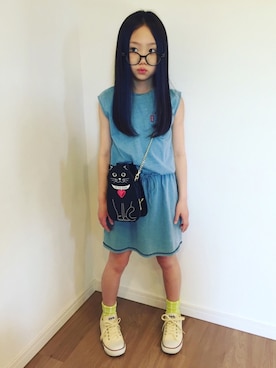 「BLOC（ブロック）のアイテム（ワンピース/ドレス）」を使った、misseiさん（キッズ・130cm）の春コーディネート