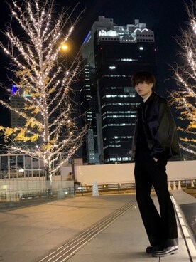 「大阪」｜「アイテム（ブルゾン）」を使った、ryuichiさん（メンズ・175cm）の冬コーディネート