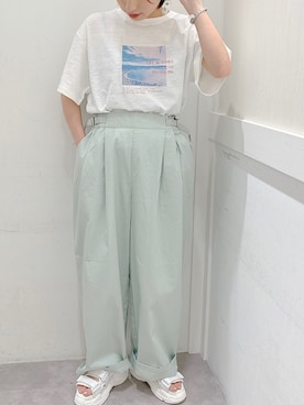 「スポーツサンダル」｜Rihoさん（レディース・155cm）の夏コーディネート