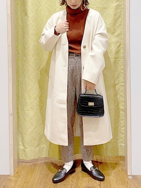 「earth music&ecology（アースミュージックアンドエコロジー）のORiental TRaffic ビットローファー●＊（ローファー）」を使った、Rihoさん（レディース・155cm）の秋コーディネート