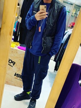 「PLACES+FACES（プレイシーズフェイシーズ）のアイテム」を使った、yeung369さん（メンズ・175cm）の冬コーディネート