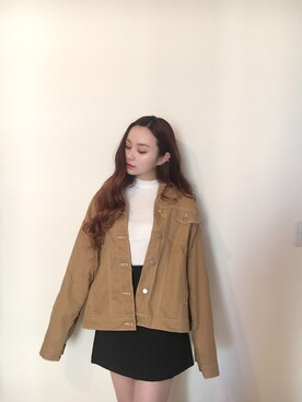 「韓国好きな人と繋がりたい」｜「アイテム（ブルゾン）」を使った、소이さん（レディース・160cm）の冬コーディネート