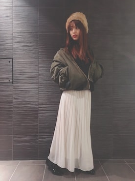 「JIMMY CHOO（ジミーチュウ）のアイテム」を使った、近藤千尋さん（レディース・160cm）の冬コーディネート