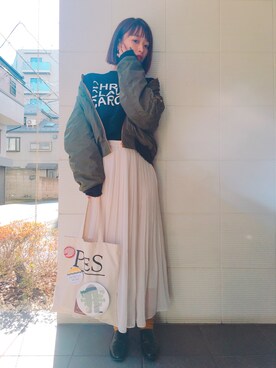 「THE SHINZONE（ザ　シンゾーン）のアイテム（スウェット）」を使った、近藤千尋さん（レディース・160cm）の冬コーディネート