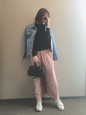 「Saint Laurent（サンローラン）のアイテム（バッグ）」を使った、近藤千尋さん（レディース・160cm）の冬コーディネート