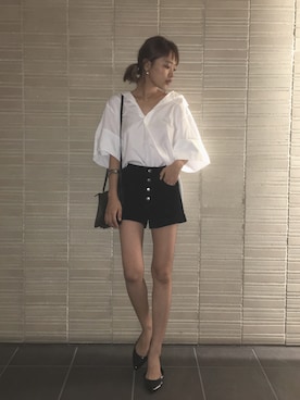 「rag & bone（ラグアンドボーン）のアイテム（パンツ）」を使った、近藤千尋さん（レディース・160cm）の夏コーディネート