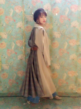 「Ameri（アメリ）のアイテム（トレンチコート）」を使った、近藤千尋さん（レディース・160cm）の秋コーディネート