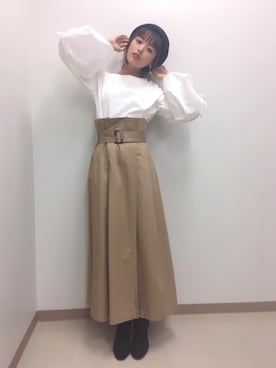 「AULA（アウラ）のアイテム」を使った、近藤千尋さん（レディース・160cm）の秋コーディネート