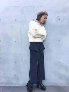 「Another Edition（アナザーエディション）のアイテム（帽子）」を使った、近藤千尋さん（レディース・160cm）の秋コーディネート