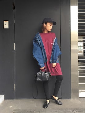「GUCCI（グッチ）のアイテム（シューズ）」を使った、近藤千尋さん（レディース・160cm）の冬コーディネート