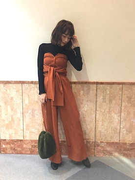 「GUCCI（グッチ）のアイテム（シューズ）」を使った、近藤千尋さん（レディース・160cm）の冬コーディネート