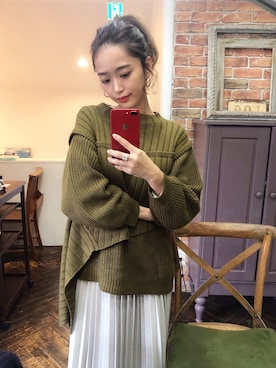 「Steven Alan（スティーブンアラン）のアイテム（スカート）」を使った、近藤千尋さん（レディース・160cm）の冬コーディネート