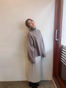 「Steven Alan（スティーブンアラン）のアイテム（スカート）」を使った、近藤千尋さん（レディース・160cm）の冬コーディネート