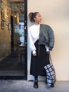 「Acne Studios（アクネストゥディオズ）のアイテム（ジャケット/アウター）」を使った、近藤千尋さん（レディース・160cm）の冬コーディネート