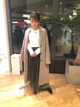 「AULA（アウラ）のアイテム」を使った、近藤千尋さん（レディース・160cm）の冬コーディネート