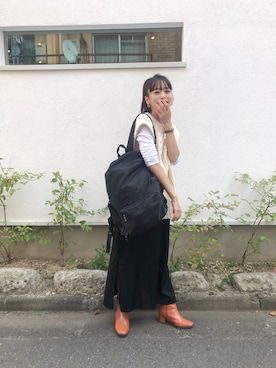 「ISOOK（アイスー）のアイテム（ワンピース/ドレス）」を使った、近藤千尋さん（レディース・160cm）の秋コーディネート