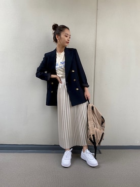 「Steven Alan（スティーブンアラン）のアイテム（スカート）」を使った、近藤千尋さん（レディース・160cm）の春コーディネート