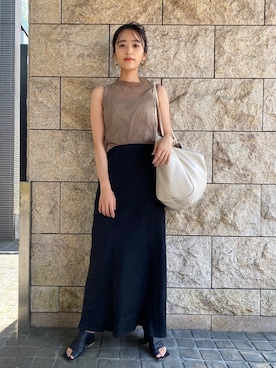 「MERCURYDUO（マーキュリーデュオ）のアイテム（トップス）」を使った、近藤千尋さん（レディース・160cm）の春コーディネート