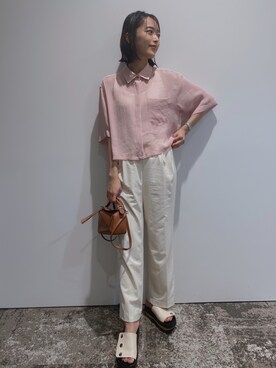 6（ロク）のシャツ/ブラウス（ピンク系）を使った人気ファッション