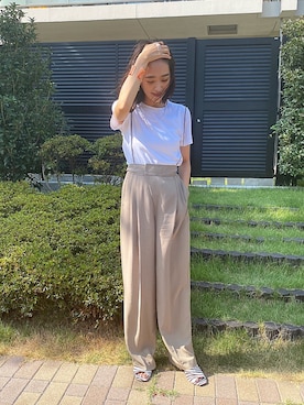 「STUNNING LURE（スタニングルアー）のアイテム（オールインワン・サロペット）」を使った、近藤千尋さん（レディース・160cm）の夏コーディネート